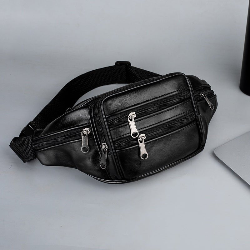 Men's Genuine Leather Running Waist Pack — Invisible Sport Belt - Undefyning Lynes