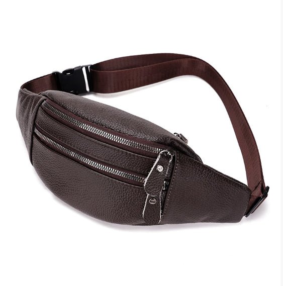 Men's Genuine Leather Running Waist Pack — Invisible Sport Belt - Undefyning Lynes