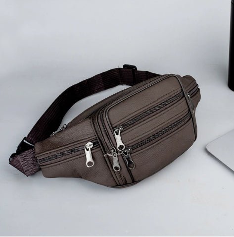 Men's Genuine Leather Running Waist Pack — Invisible Sport Belt - Undefyning Lynes