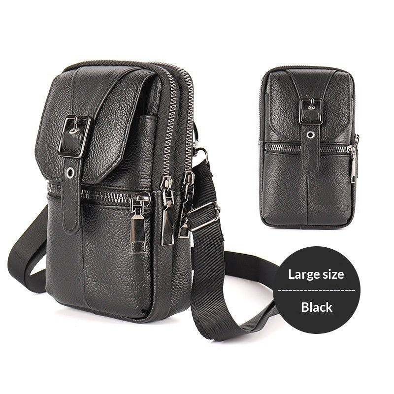 Men's Genuine Leather Waist Bag — Multifunctional Phone Belt Bag - Undefyning Lynes