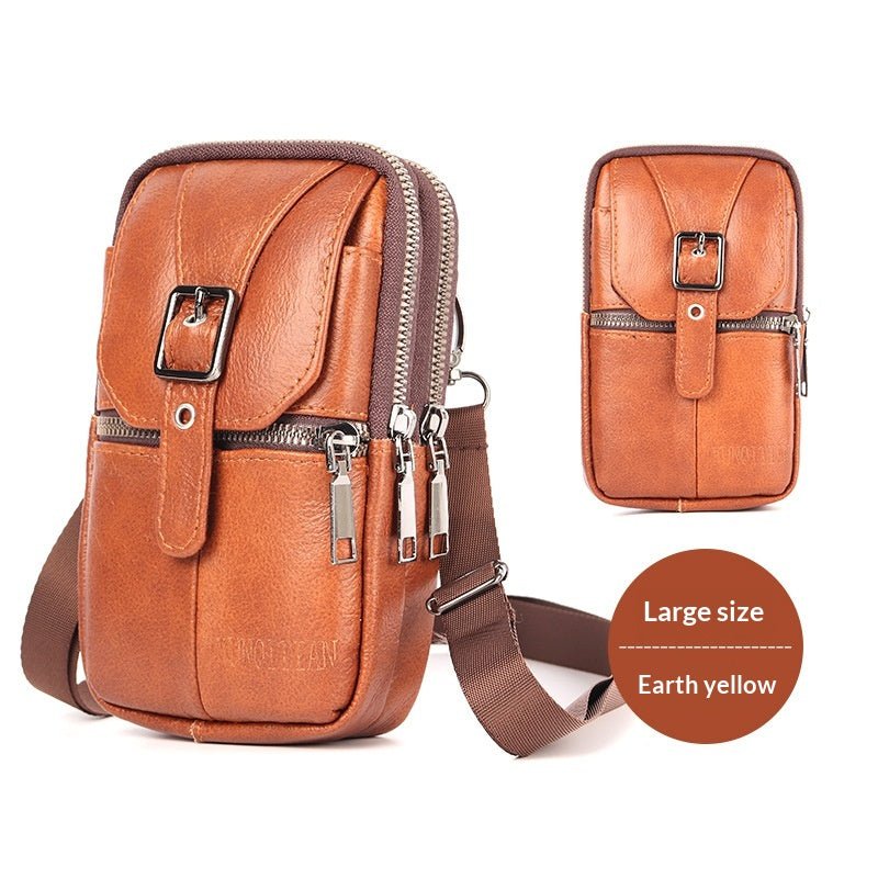 Men's Genuine Leather Waist Bag — Multifunctional Phone Belt Bag - Undefyning Lynes
