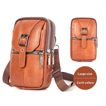 Men's Genuine Leather Waist Bag — Multifunctional Phone Belt Bag - Undefyning Lynes