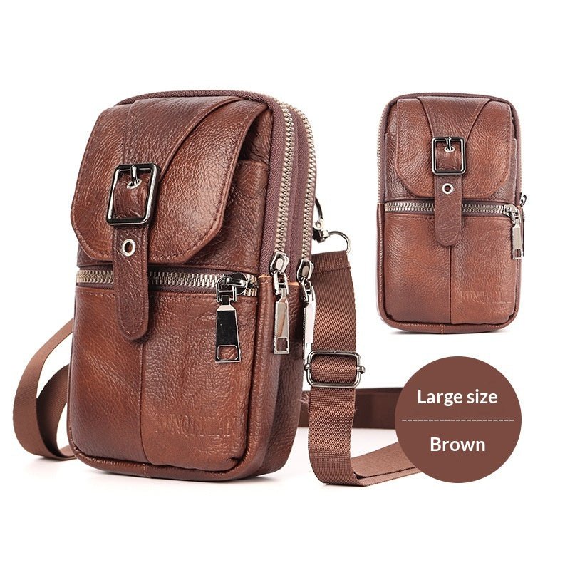 Men's Genuine Leather Waist Bag — Multifunctional Phone Belt Bag - Undefyning Lynes