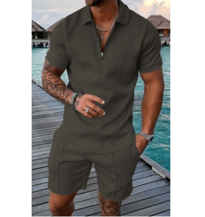 Men's Matching Short Set | Short Sleeve Shirt & Shorts - Undefyning Lynes