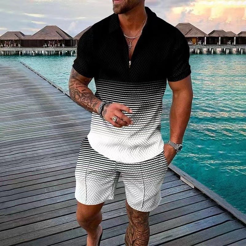 Men's Matching Short Set | Short Sleeve Shirt & Shorts - Undefyning Lynes