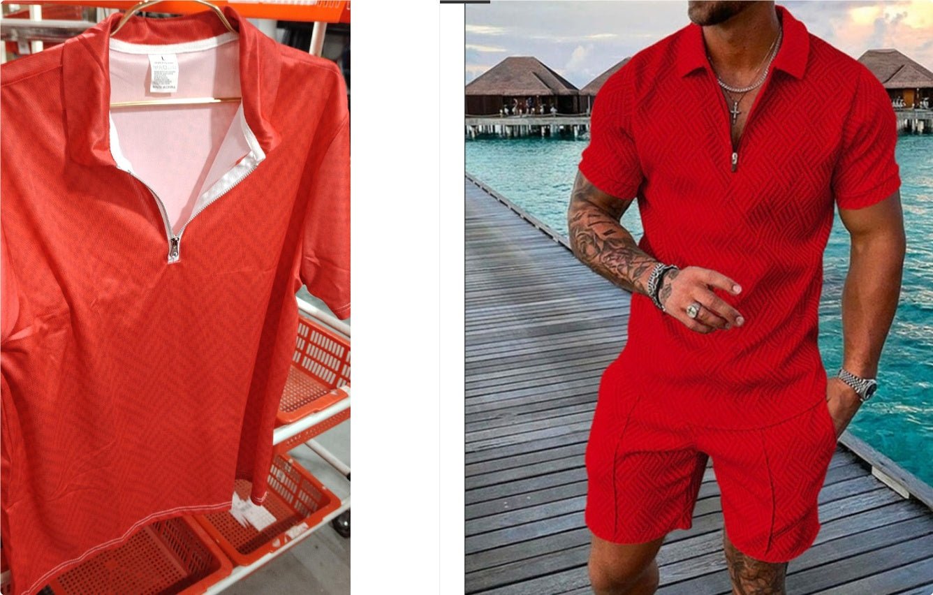 Men's Matching Short Set | Short Sleeve Shirt & Shorts - Undefyning Lynes