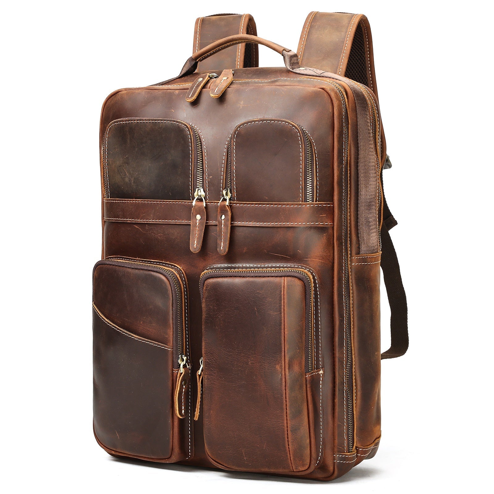 Men's Outdoor Leather Backpack — Large Capacity Adventure Pack - Undefyning Lynes