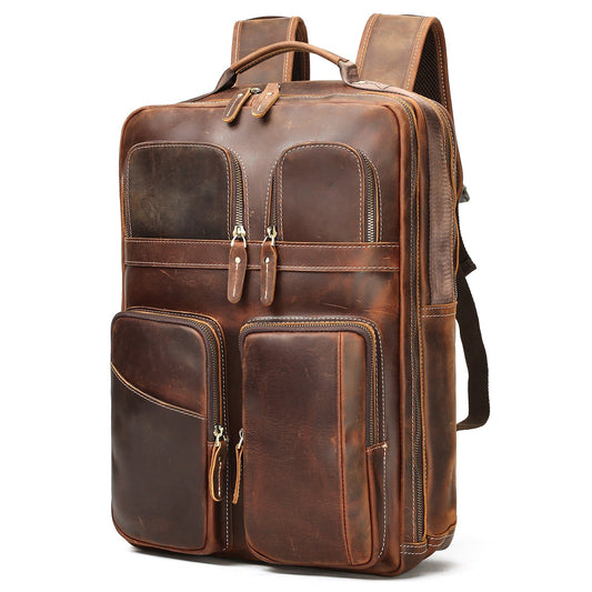 Men's Outdoor Leather Backpack — Large Capacity Adventure Pack - Undefyning Lynes