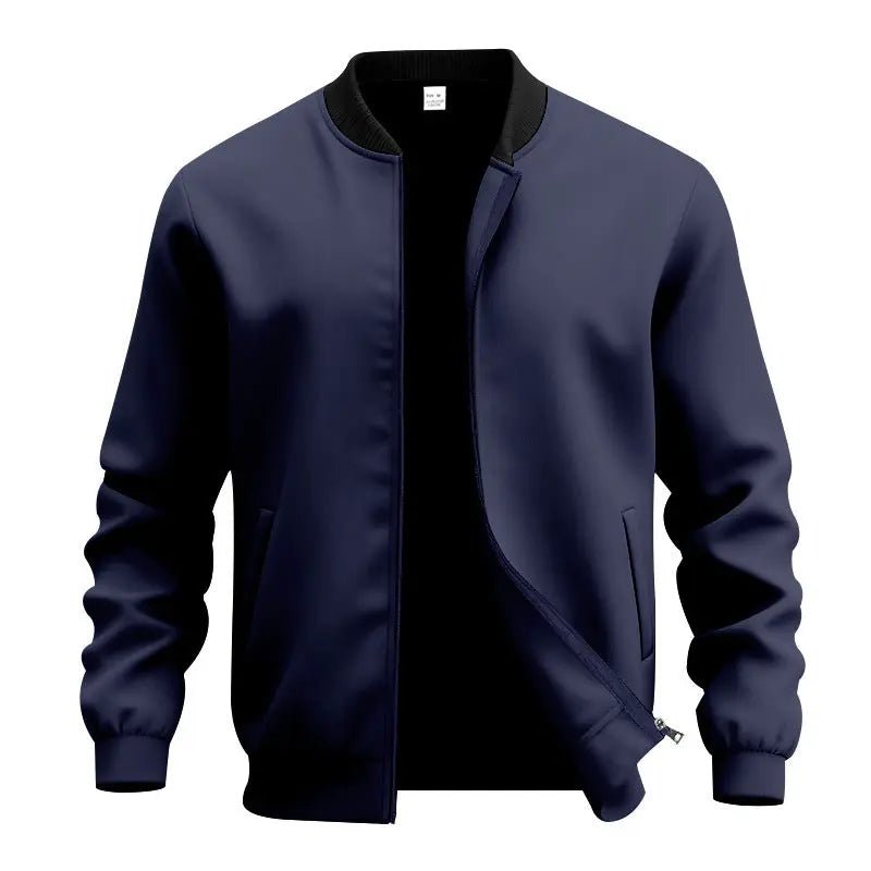 Men's Retro Minimalist Stand-Up Collar Jacket - Effortless Everyday Style - Undefyning Lynes