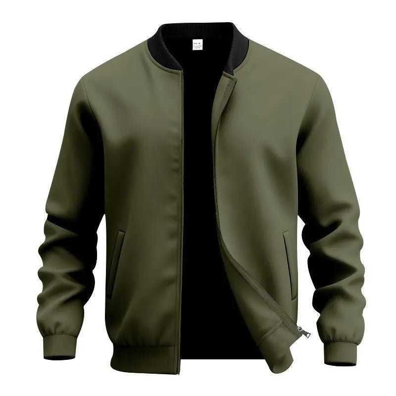 Men's Retro Minimalist Stand-Up Collar Jacket - Effortless Everyday Style - Undefyning Lynes