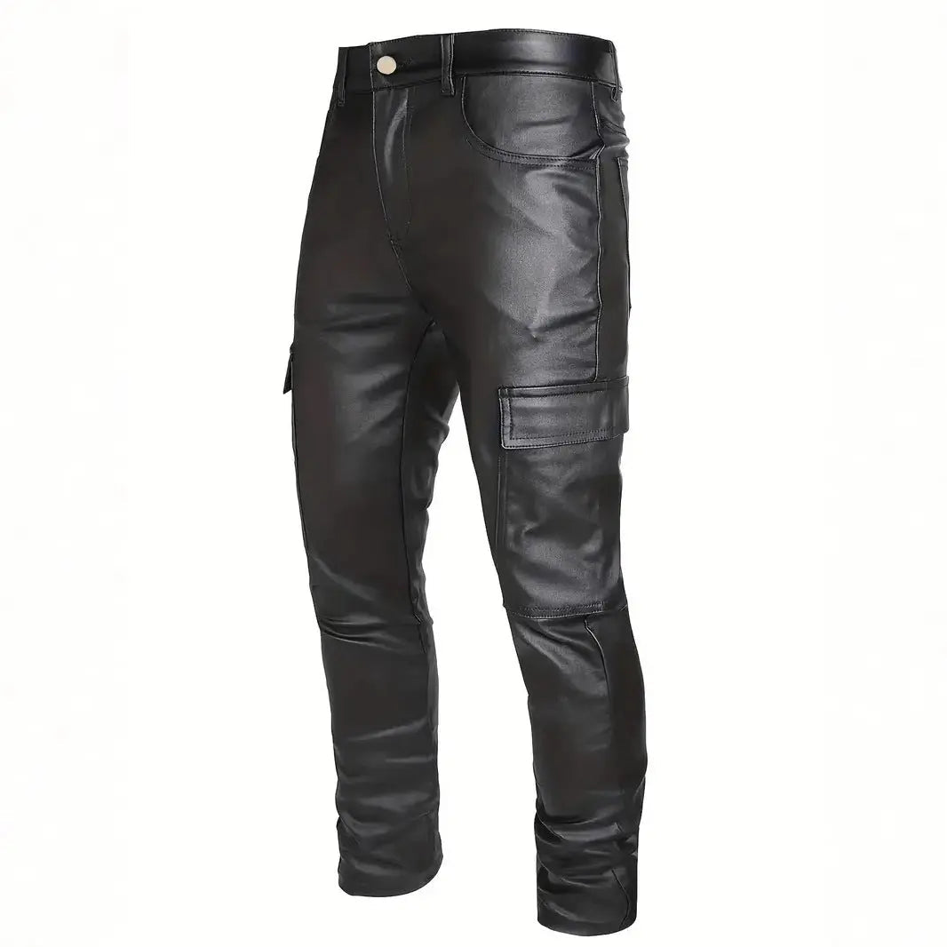 Men's Stealth Windproof PU Riding Pants - Rugged Style & All-Weather Protection - Undefyning Lynes