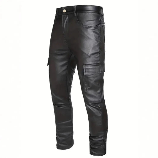 Men's Stealth Windproof PU Riding Pants - Rugged Style & All-Weather Protection - Undefyning Lynes