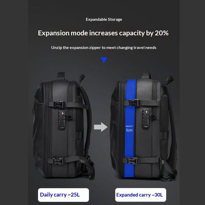 Men's Vacuum-Compression Travel Backpack — Expandable Business Carry-On Bag - Undefyning Lynes