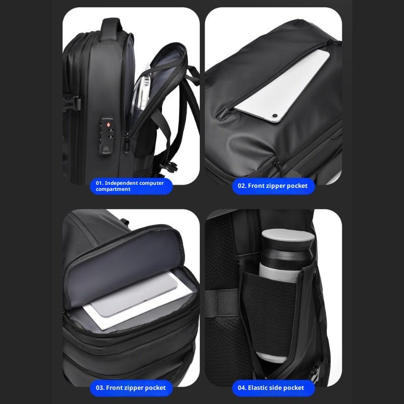 Men's Vacuum-Compression Travel Backpack — Expandable Business Carry-On Bag - Undefyning Lynes