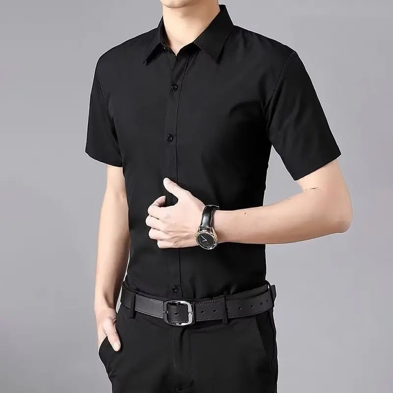 Men's Wrinkle-Resistant Short-Sleeve Shirt: Stay Sharp, Stay Cool - Undefyning Lynes