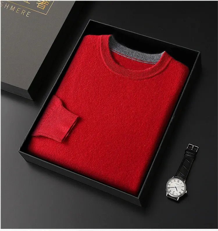 Mercerized Crew — Men's Slim-Fit Knitted Crew-Neck Pullover Sweater - Undefyning Lynes