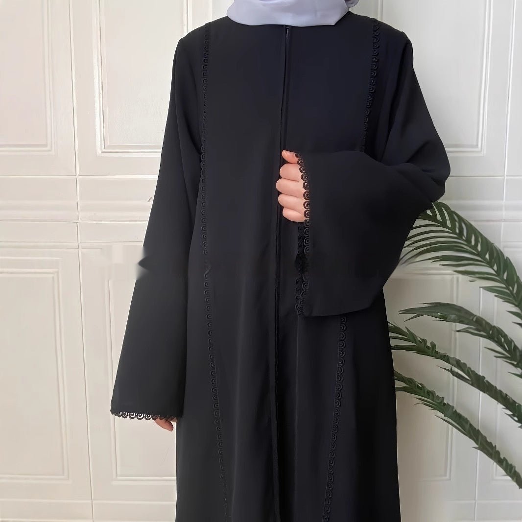Minimalist Long-Sleeve Zip-Front Cardigan Dress – Women's Versatile All-Season Style - Undefyning Lynes