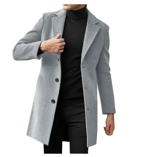 Modern Slim-Fit Wool-Blend Overcoat: Effortless Style for Every Season - Undefyning Lynes