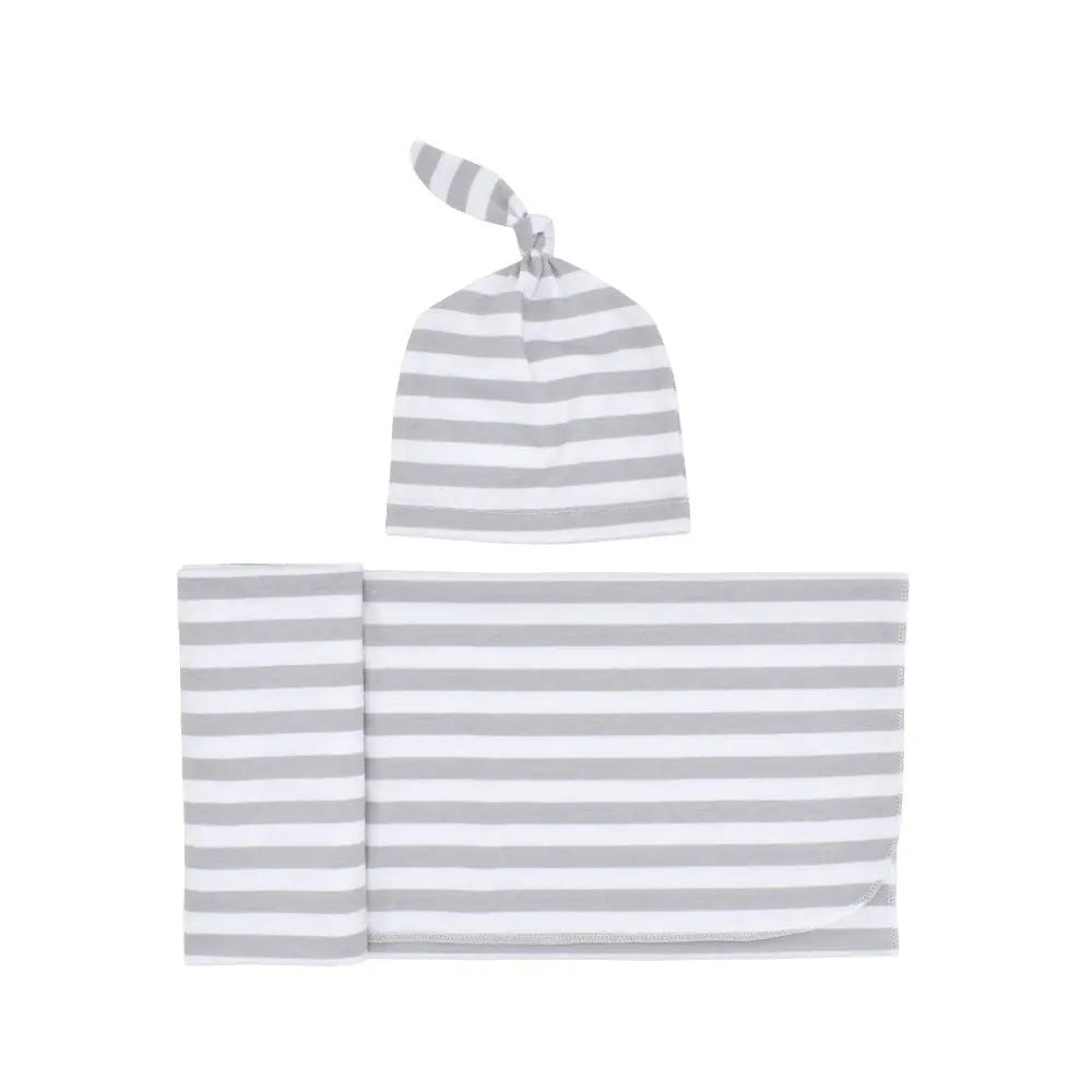 Newborn Sleep Sack & Beanie Set - Soft Stripe Infant Sleepwear - Undefyning Lynes