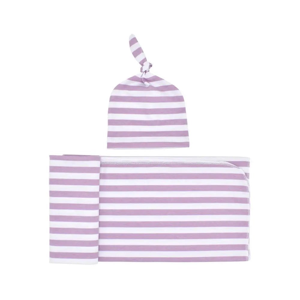 Newborn Sleep Sack & Beanie Set - Soft Stripe Infant Sleepwear - Undefyning Lynes