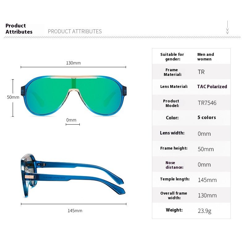 Oversized TR90 Polarized Sunglasses — One-Piece Frame in Bold Colorways - Undefyning Lynes