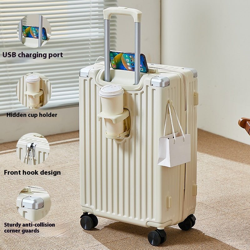 Password Lock Stripe Luggage — Lightweight Travel Suitcase - Undefyning Lynes
