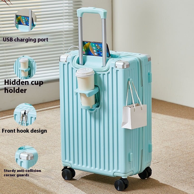 Password Lock Stripe Luggage — Lightweight Travel Suitcase - Undefyning Lynes