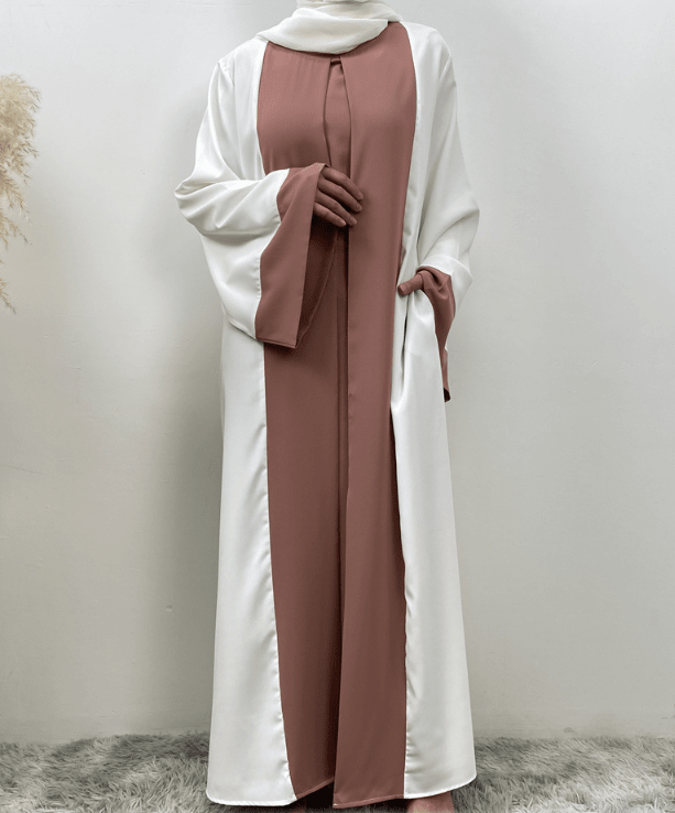 Patchwork Long Cardigan Dress – Women's Faux Two-Piece Longline Dress with Pockets - Undefyning Lynes