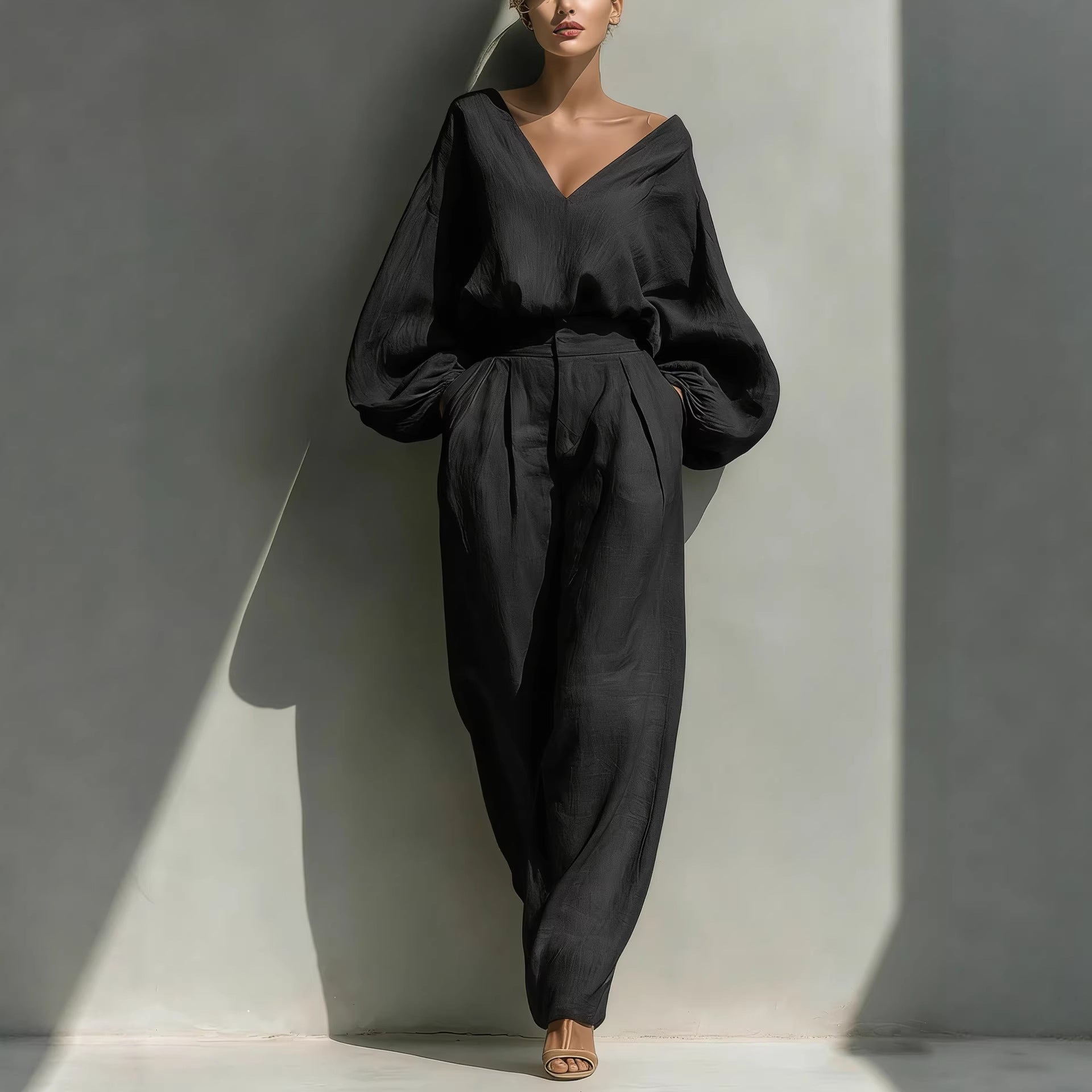 Premium Retro Cotton-Linen Lounge Set – Unisex Relaxed Patchwork Two-Piece - Undefyning Lynes