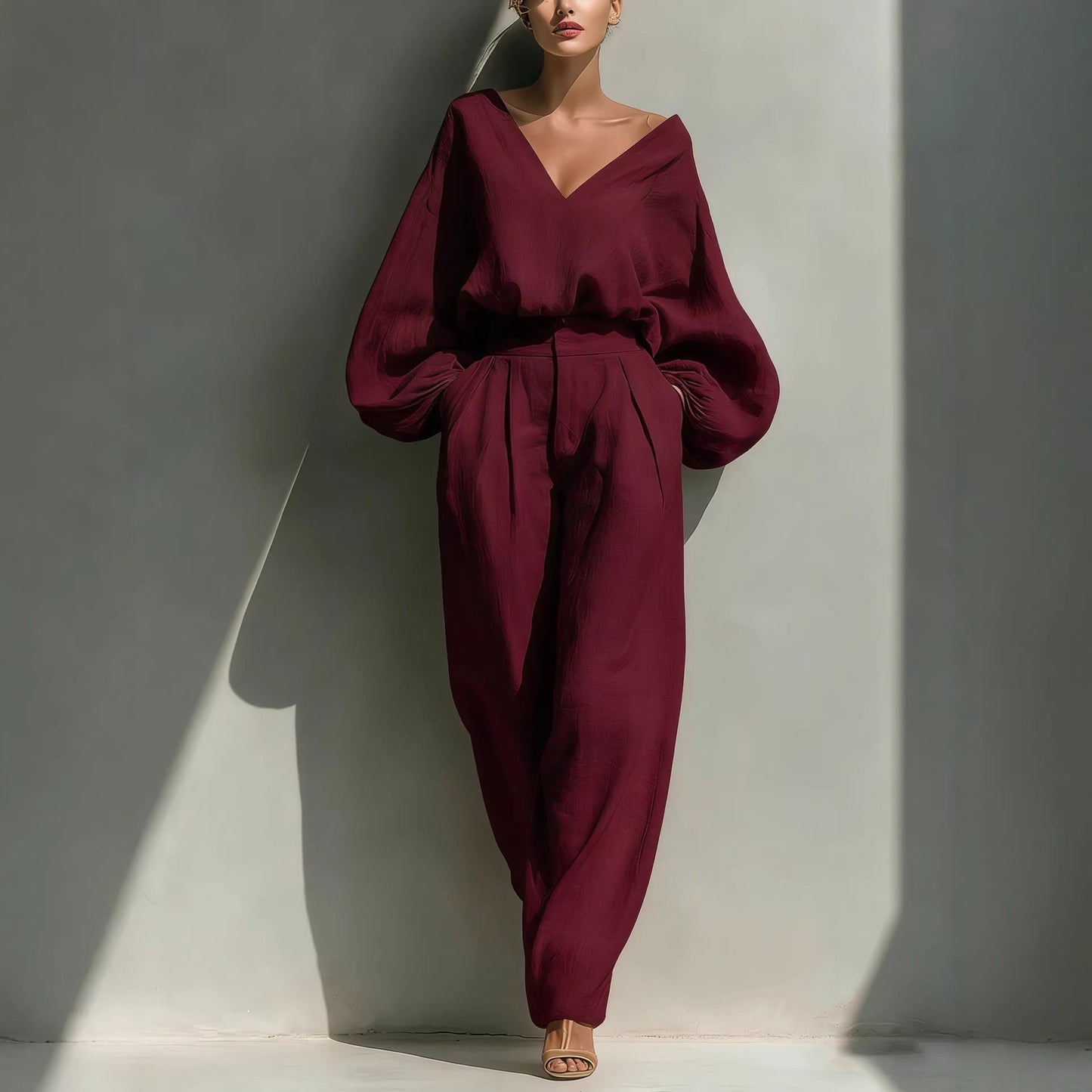 Premium Retro Cotton-Linen Lounge Set – Unisex Relaxed Patchwork Two-Piece - Undefyning Lynes
