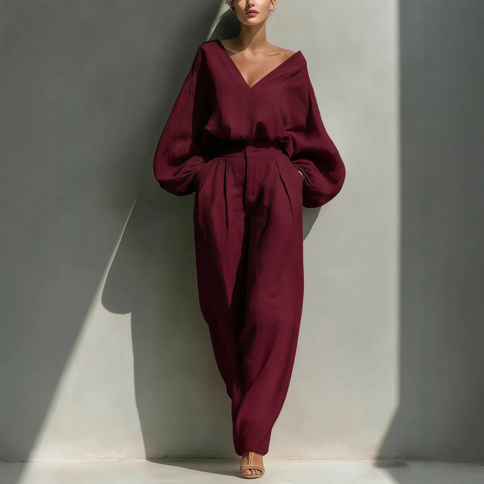 Premium Retro Cotton-Linen Lounge Set – Unisex Relaxed Patchwork Two-Piece - Undefyning Lynes
