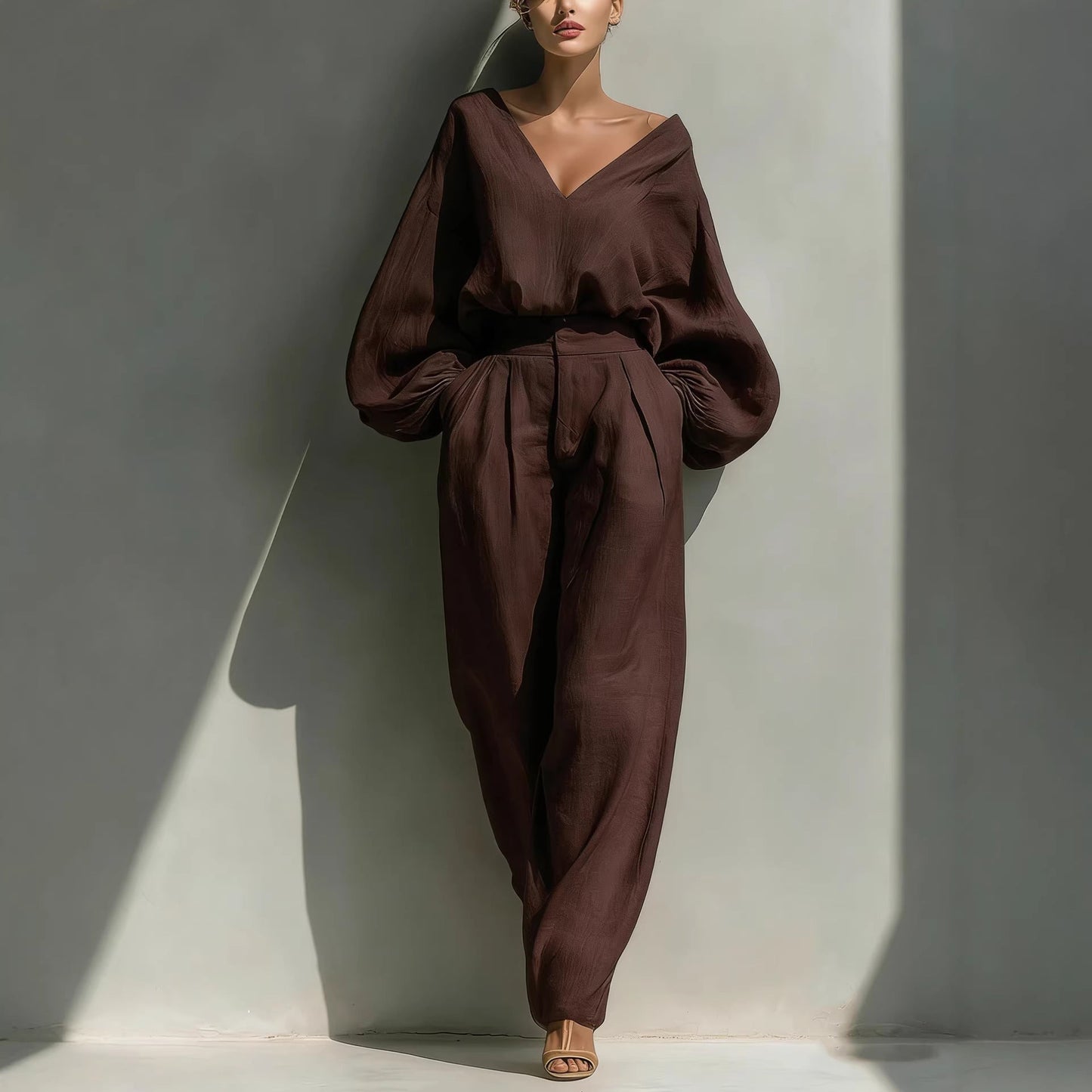 Premium Retro Cotton-Linen Lounge Set – Unisex Relaxed Patchwork Two-Piece - Undefyning Lynes