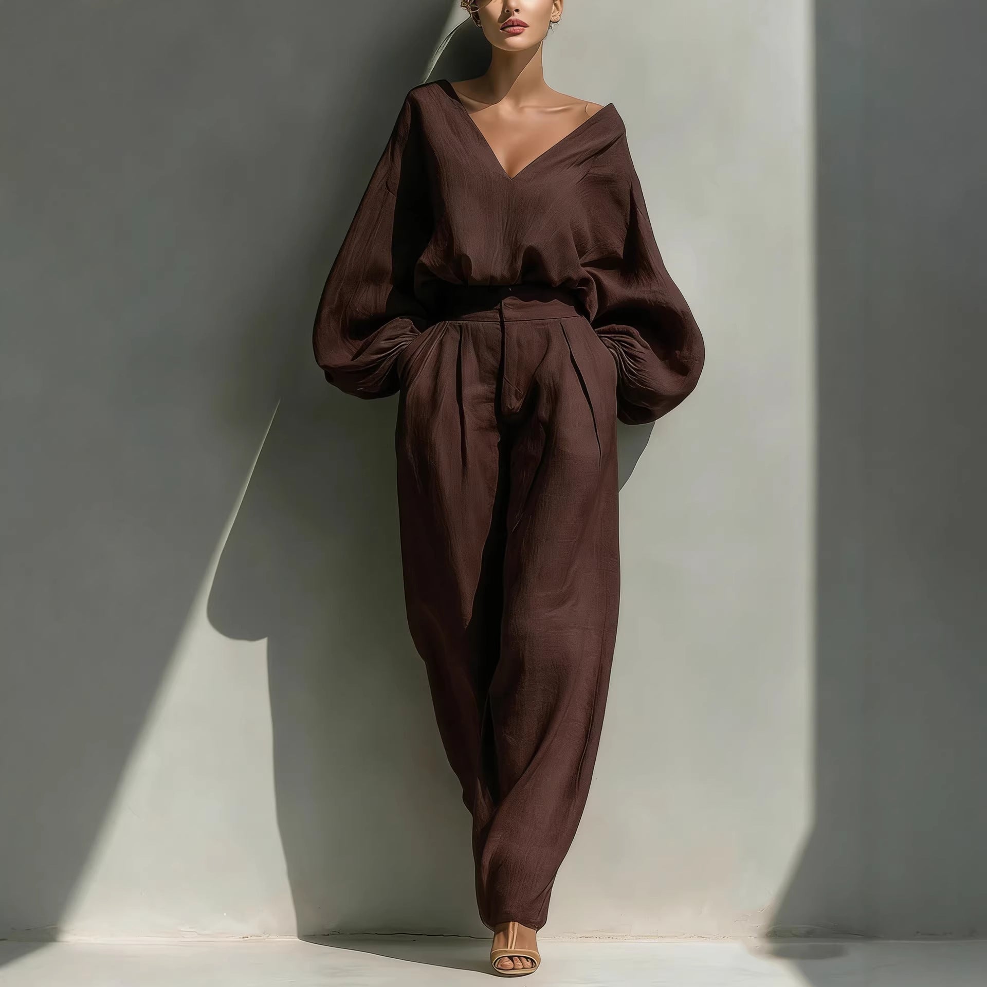 Premium Retro Cotton-Linen Lounge Set – Unisex Relaxed Patchwork Two-Piece - Undefyning Lynes