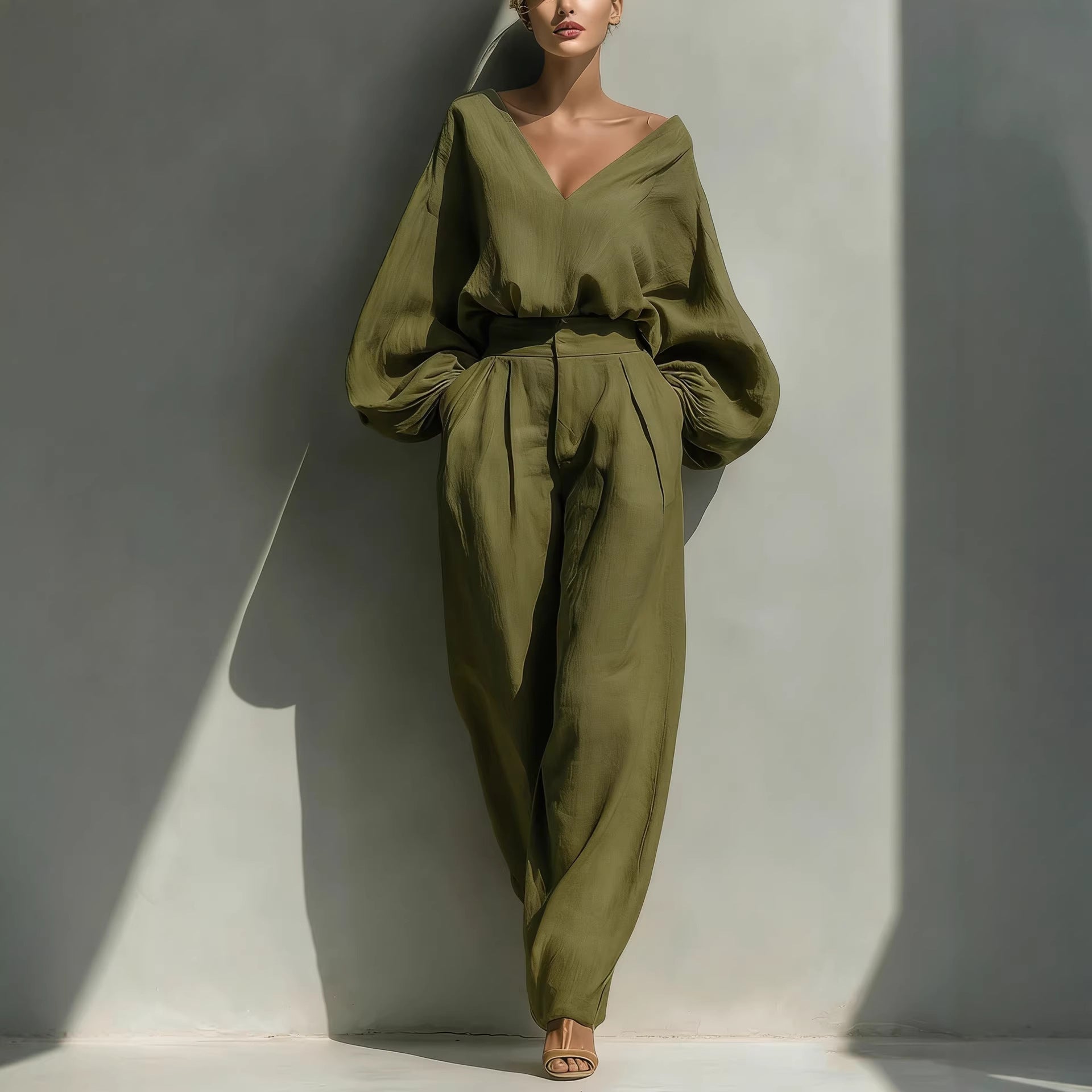 Premium Retro Cotton-Linen Lounge Set – Unisex Relaxed Patchwork Two-Piece - Undefyning Lynes