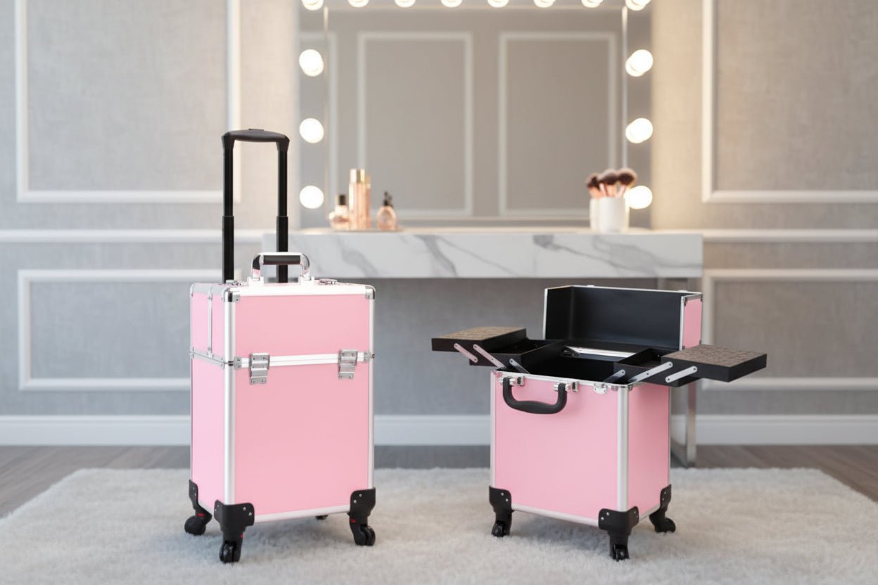 Pro Makeup Artist Trolley Case — Large-Capacity Rolling Storage Toolbox - Undefyning Lynes