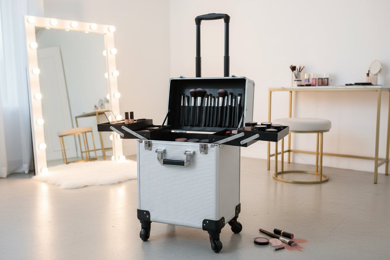 Pro Makeup Artist Trolley Case — Large-Capacity Rolling Storage Toolbox - Undefyning Lynes