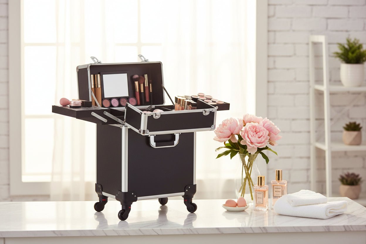 Pro Makeup Artist Trolley Case — Large-Capacity Rolling Storage Toolbox - Undefyning Lynes