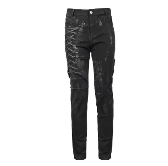 Punk Mecha Distressed Slim-Fit Denim Jeans | Edgy Streetwear Style - Undefyning Lynes