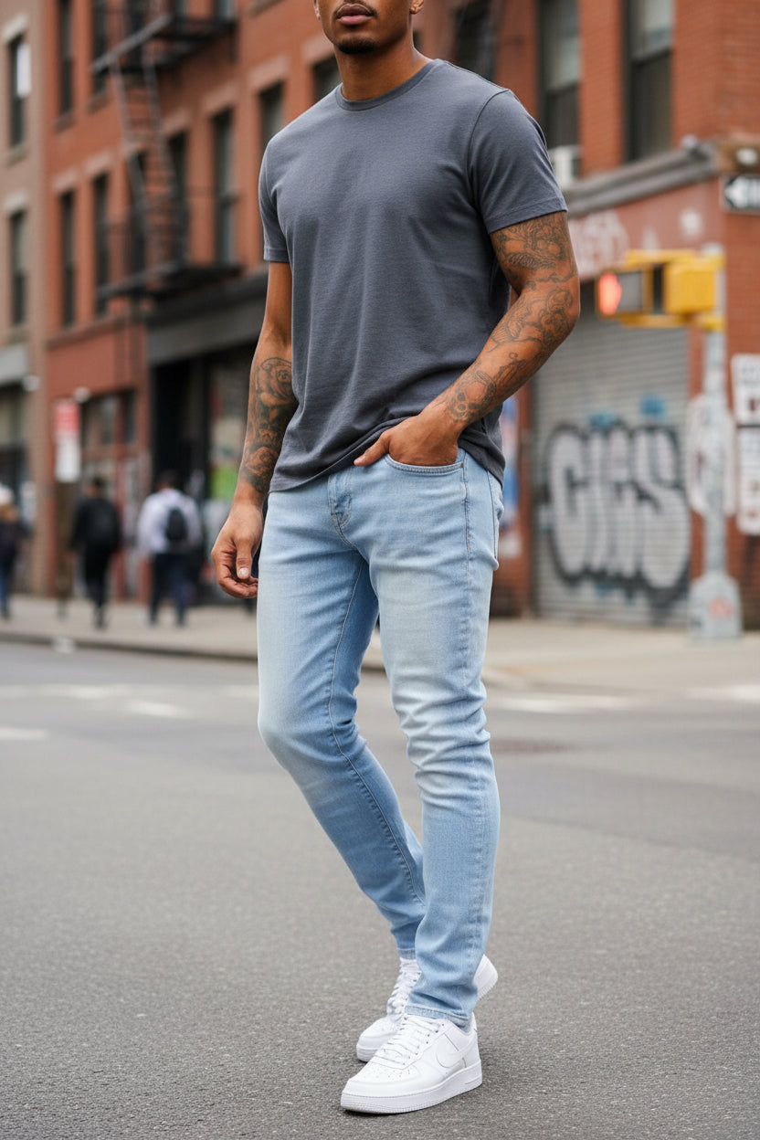 Refined Denim — Men's Slim-Fit Trouser-Cut Jeans - Undefyning Lynes