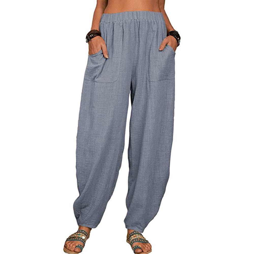 Relaxed Cotton-Linen Harem Pants — Wide-Leg Lounge & Summer Style - Undefyning Lynes