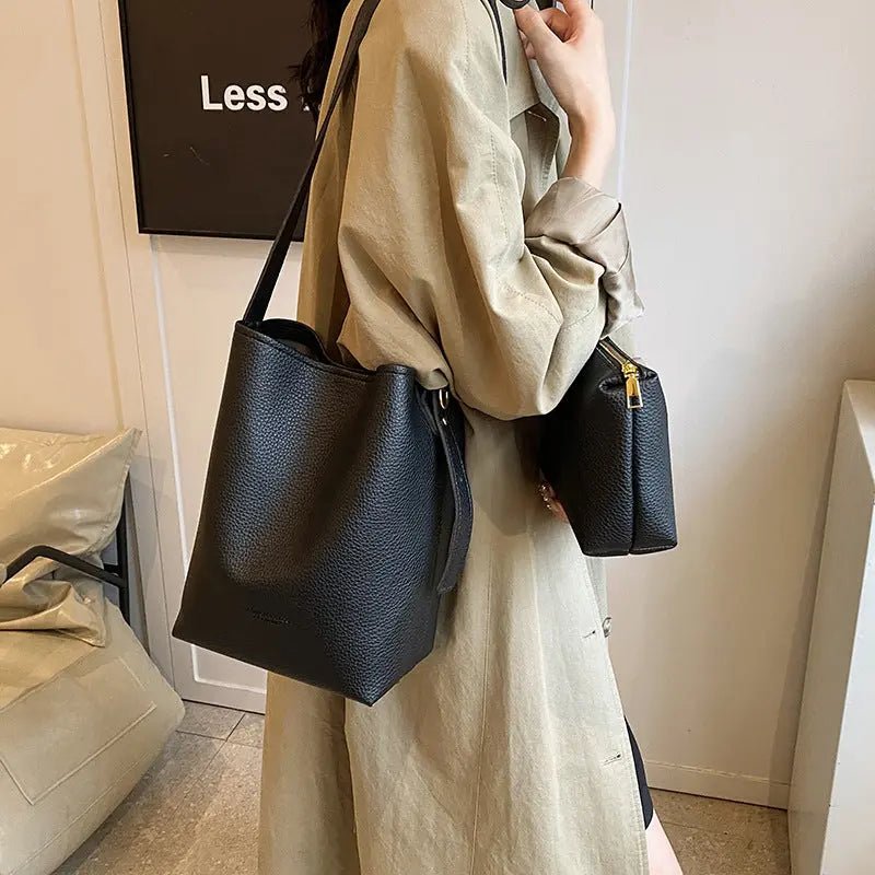 Retro Chic 2-Piece Bucket Bag Set: Effortless Style for Your Daily Essentials - Undefyning Lynes
