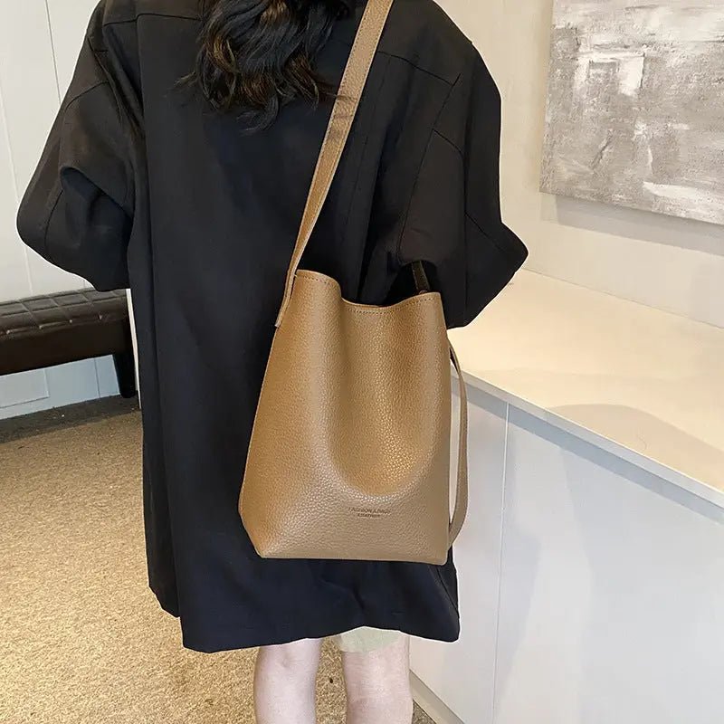Retro Chic 2-Piece Bucket Bag Set: Effortless Style for Your Daily Essentials - Undefyning Lynes