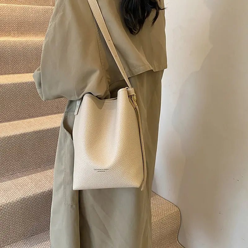 Retro Chic 2-Piece Bucket Bag Set: Effortless Style for Your Daily Essentials - Undefyning Lynes