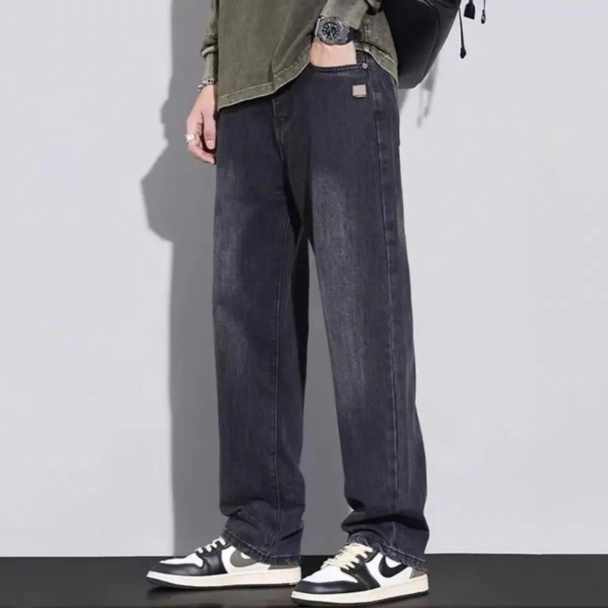 Retro Comfort Fleece-Lined Straight Leg Denim - Vintage High Street Style - Undefyning Lynes