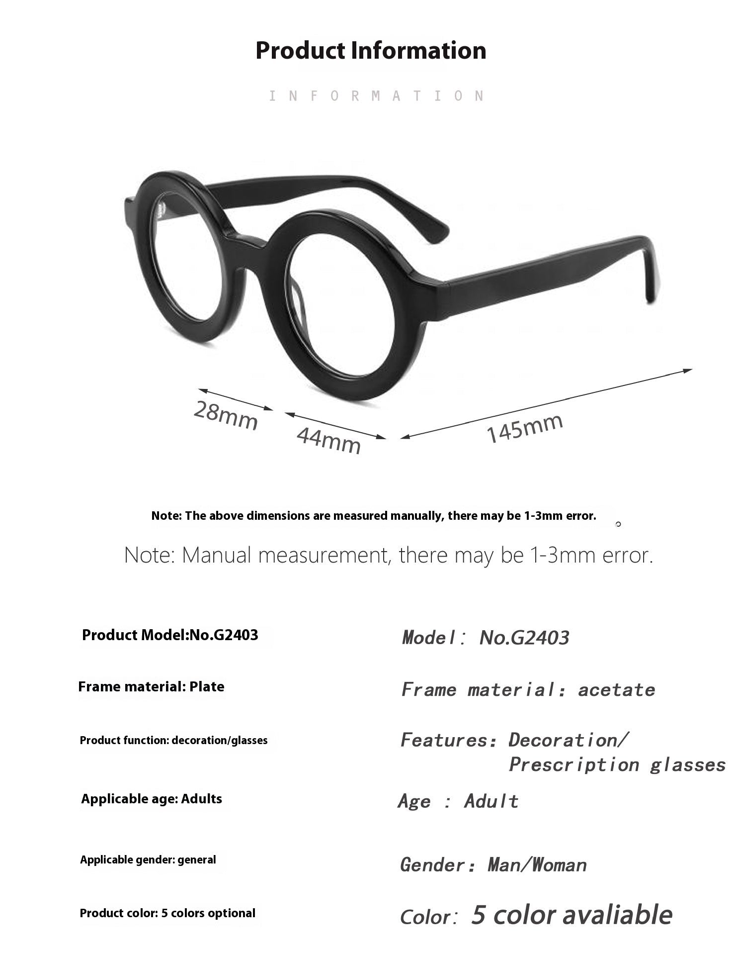 Retro Thick-Frame Round Glasses — Bold Optical Frames with Vintage Edge - Undefyning Lynes