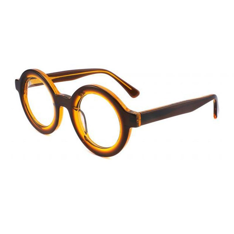 Retro Thick-Frame Round Glasses — Bold Optical Frames with Vintage Edge - Undefyning Lynes
