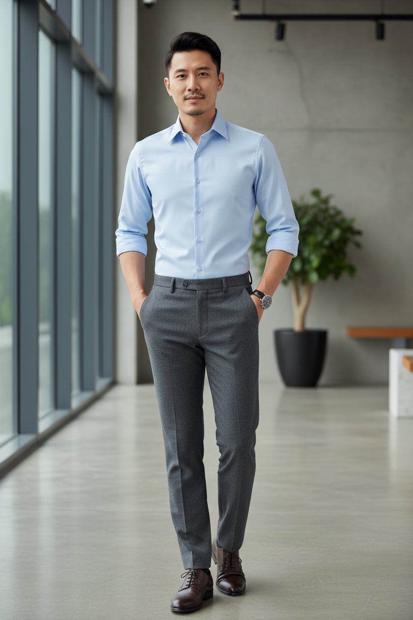 Slim Dress Shirt — Men's Tailored Slim-Fit Wrinkle-Resistant Button-Up - Undefyning Lynes