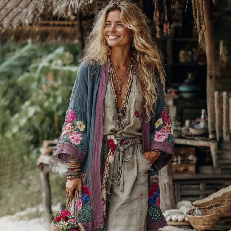 The ArtisanWrap Shawl – Women's Printed Lightweight Linen-Blend Shawl - Undefyning Lynes