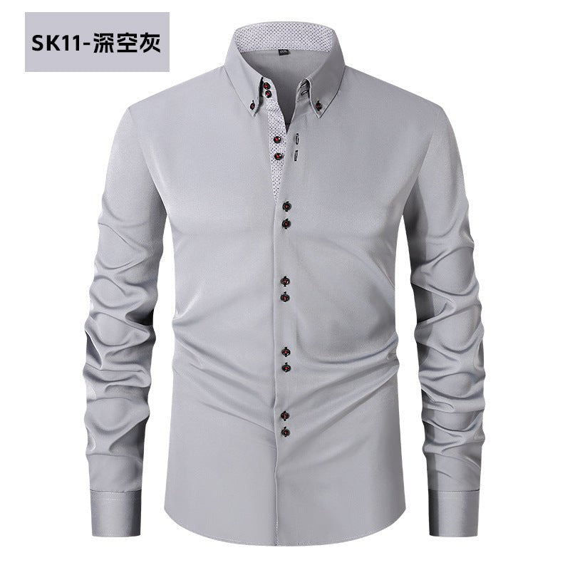 The Business Casual — Men's Extended Size Long-Sleeve Shirt - Undefyning Lynes