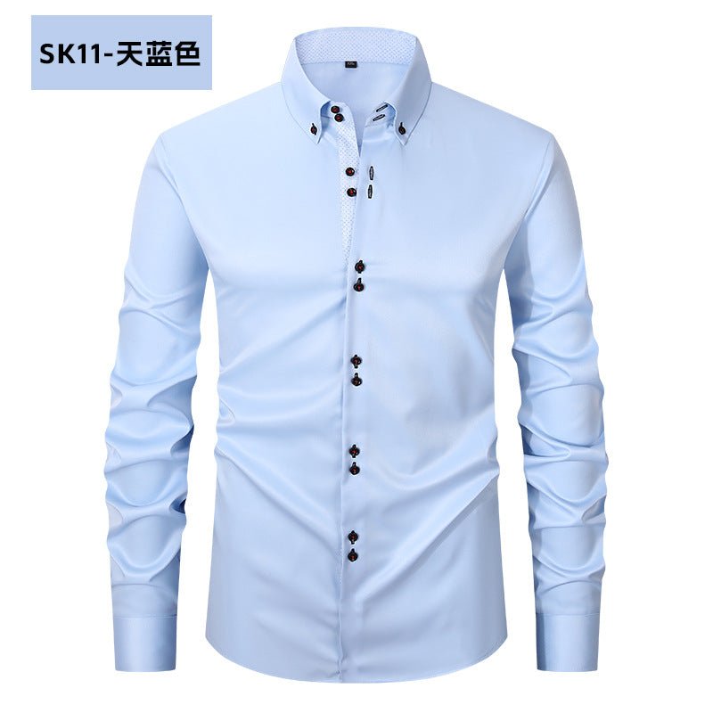 The Business Casual — Men's Extended Size Long-Sleeve Shirt - Undefyning Lynes